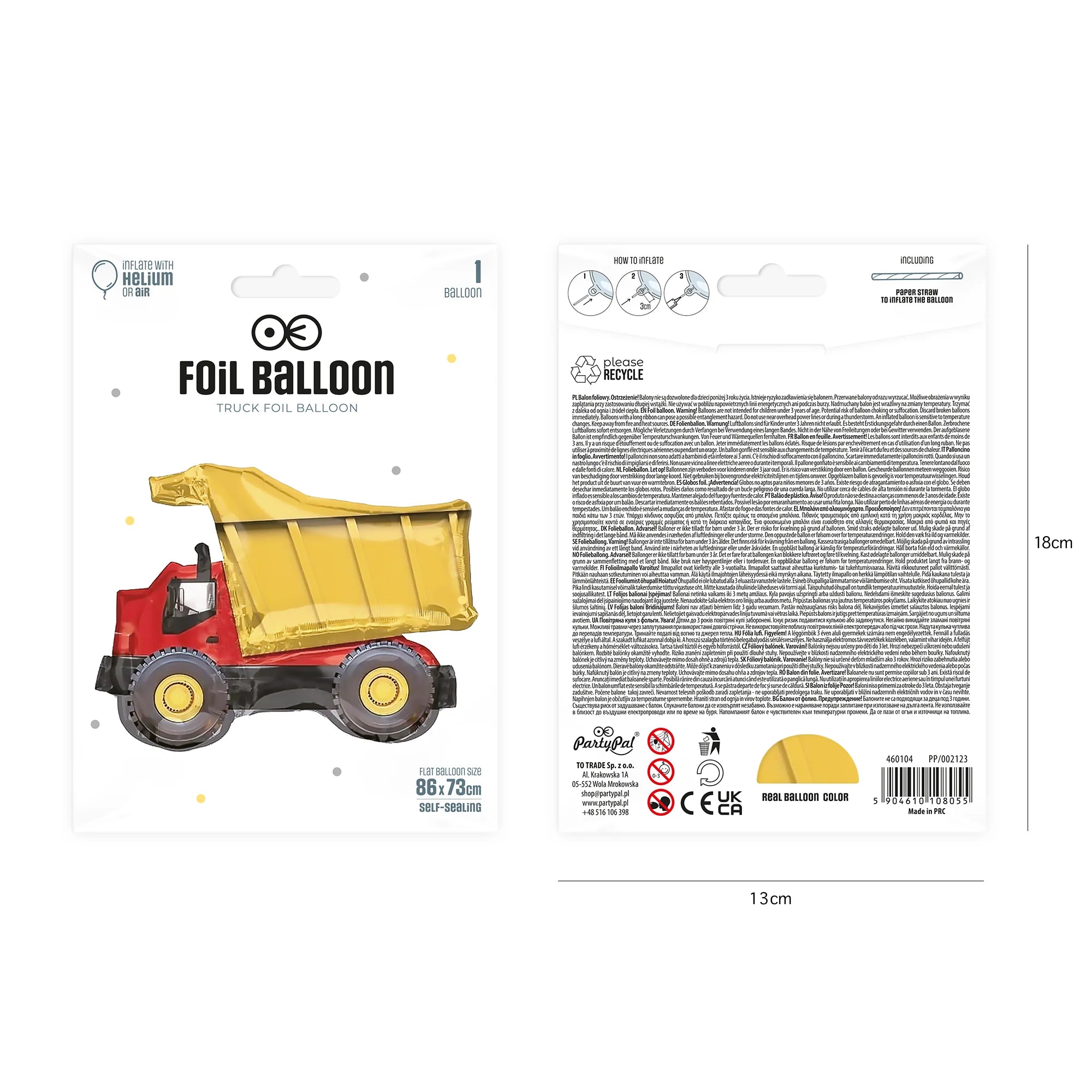 Folija balons - kravas automašīna