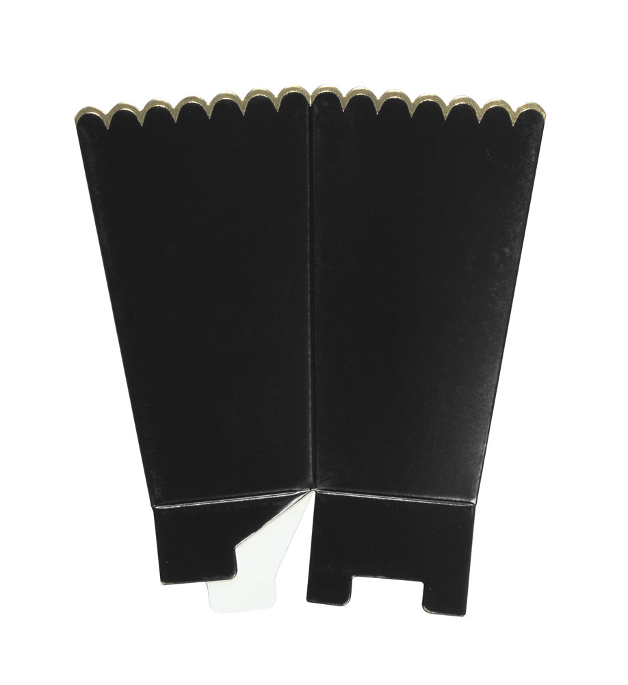 Melni ēdienu trauciņi ar zelta apdari (x8)