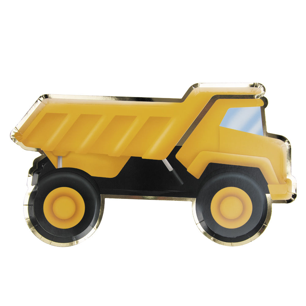 Papīra šķīvji - būvdarbu mašīnas forma (x8)