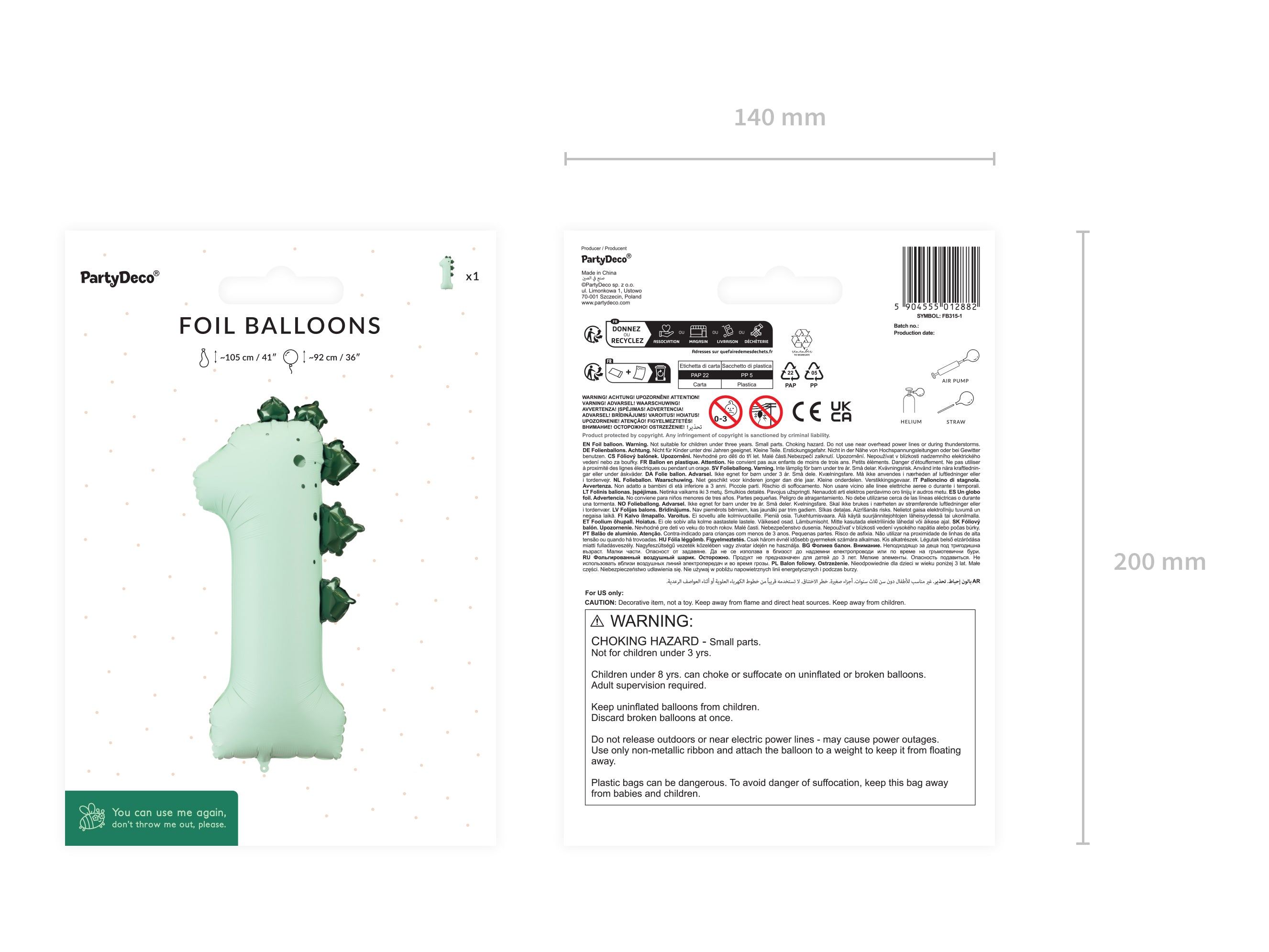 Ciparbaloni no 1 līdz 3 dinozauru tematikā