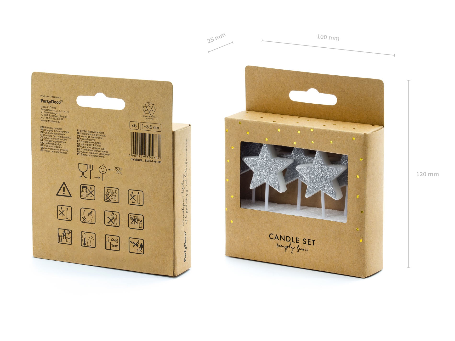 Dekoratīvās sveces - zvaigznes (x5)