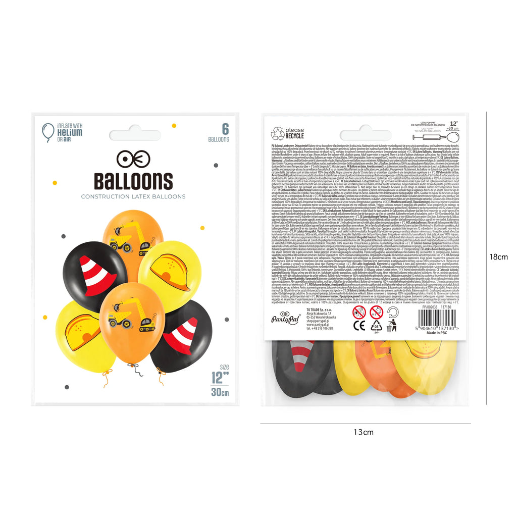 Balonu komplekts - būvdarbu tematikā (x6)